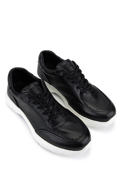 Tamer Tanca Erkek Hakiki Deri Siyah Sneakers & Spor Ayakkabı
