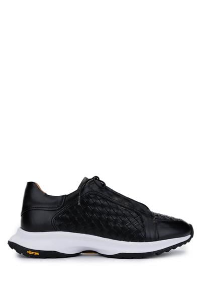 Tamer Tanca Erkek Hakiki Deri Siyah Sneakers & Spor Ayakkabı