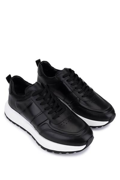 Tamer Tanca Erkek Hakiki Deri Siyah Sneakers & Spor Ayakkabı
