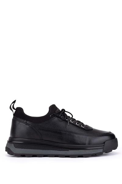 Tamer Tanca Erkek Hakiki Deri Siyah Sneakers & Spor Ayakkabı