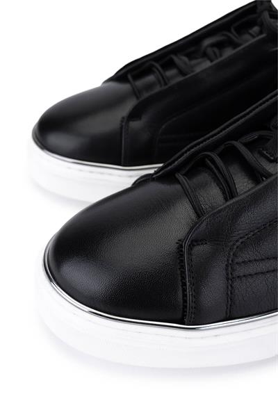 Tamer Tanca Erkek Hakiki Deri Siyah Sneakers & Spor Ayakkabı