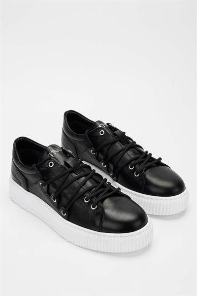Tamer Tanca Erkek Hakiki Deri Siyah Sneakers & Spor Ayakkabı