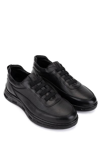 Tamer Tanca Erkek Hakiki Deri Siyah Sneakers & Spor Ayakkabı