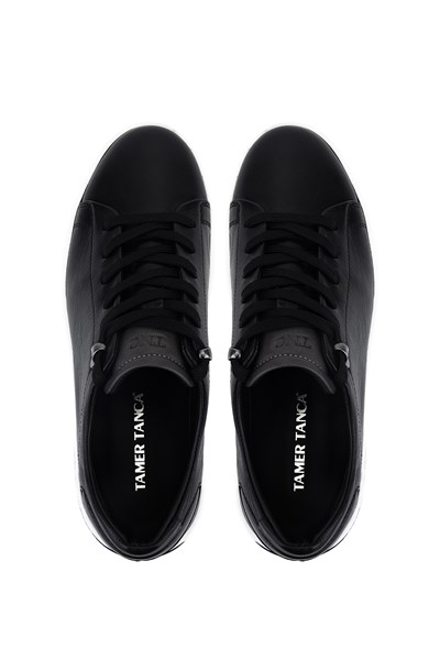 Tamer Tanca Erkek Hakiki Deri Siyah Sneakers & Spor Ayakkabı