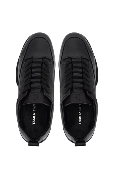 Tamer Tanca Erkek Hakiki Deri Siyah Sneakers & Spor Ayakkabı