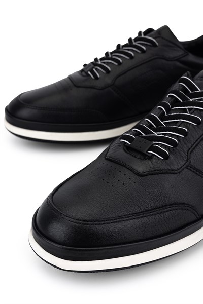 Tamer Tanca Erkek Hakiki Deri Siyah Sneakers & Spor Ayakkabı