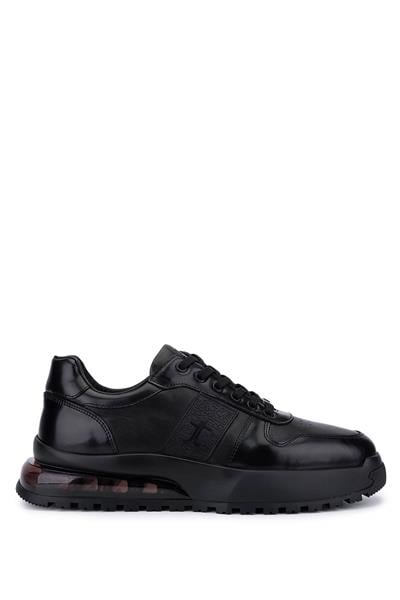 Tamer Tanca Erkek Hakiki Deri Siyah Sneakers & Spor Ayakkabı