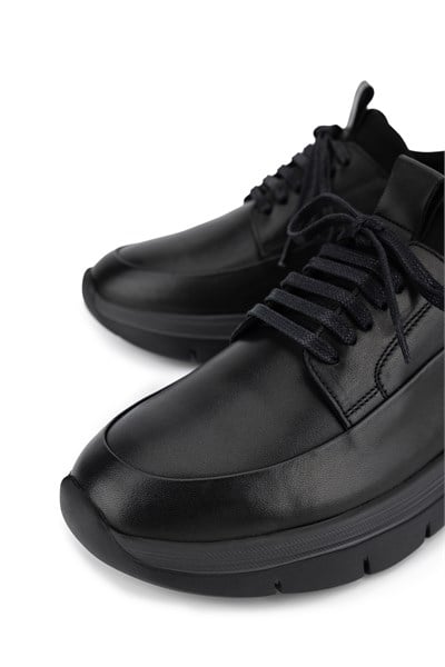Tamer Tanca Erkek Hakiki Deri Siyah Sneakers & Spor Ayakkabı