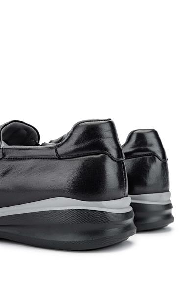 Tamer Tanca Erkek Hakiki Deri Siyah Sneakers & Spor Ayakkabı
