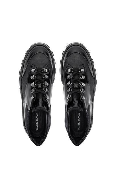 Tamer Tanca Erkek Hakiki Deri Siyah Sneakers & Spor Ayakkabı