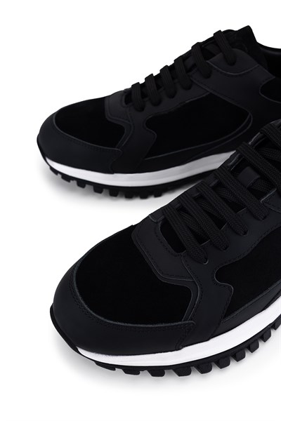 Tamer Tanca Erkek Hakiki Deri Siyah Sneakers & Spor Ayakkabı