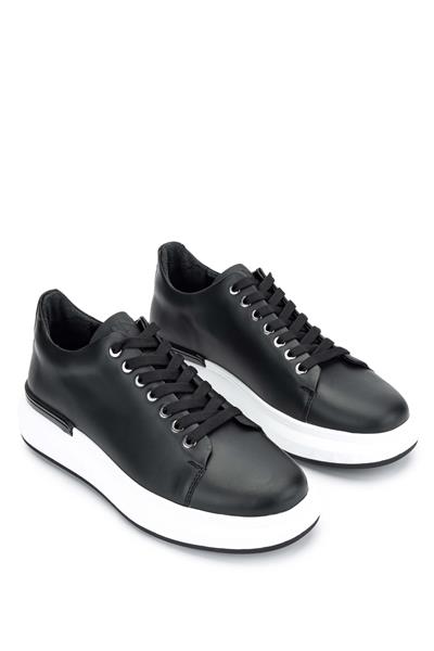 Tamer Tanca Erkek Hakiki Deri Siyah Sneakers & Spor Ayakkabı