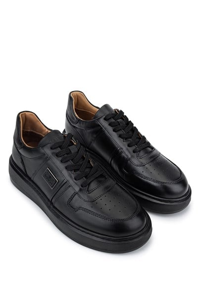 Tamer Tanca Erkek Hakiki Deri Siyah Sneakers & Spor Ayakkabı