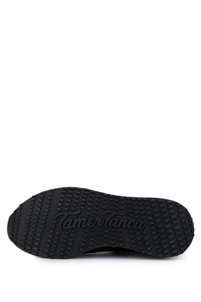 Tamer Tanca Erkek Hakiki Deri Siyah Sneakers & Spor Ayakkabı