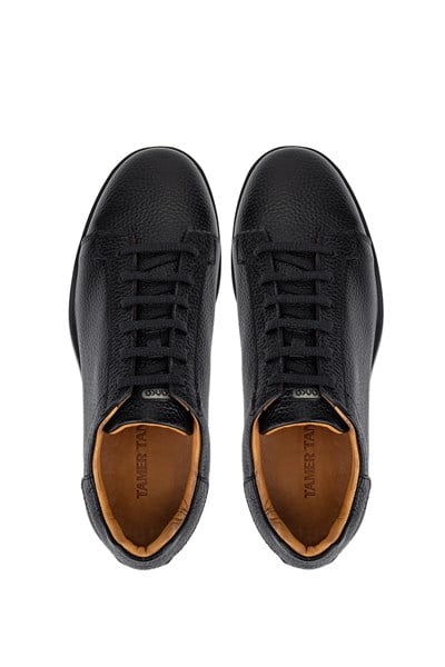 Tamer Tanca Erkek Hakiki Deri Siyah Sneakers & Spor Ayakkabı