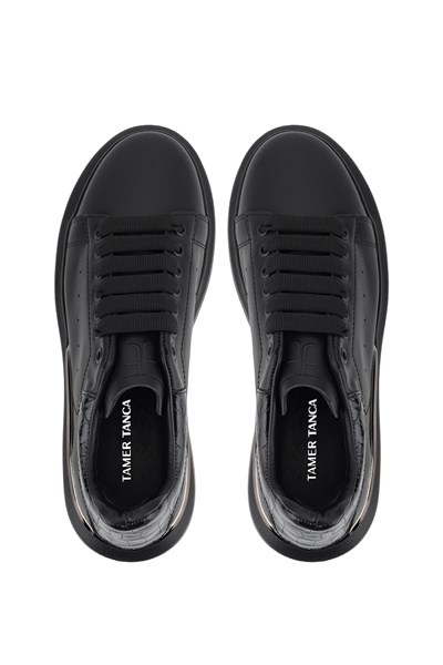 Tamer Tanca Erkek Hakiki Deri Siyah Sneakers & Spor Ayakkabı