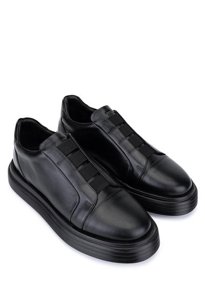 Tamer Tanca Erkek Hakiki Deri Siyah Sneakers & Spor Ayakkabı
