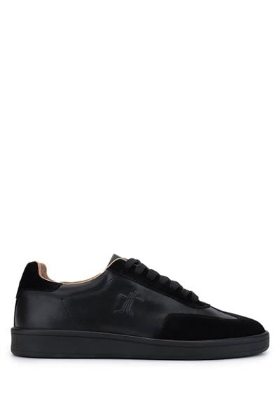 Tamer Tanca Erkek Hakiki Deri Siyah Sneakers & Spor Ayakkabı