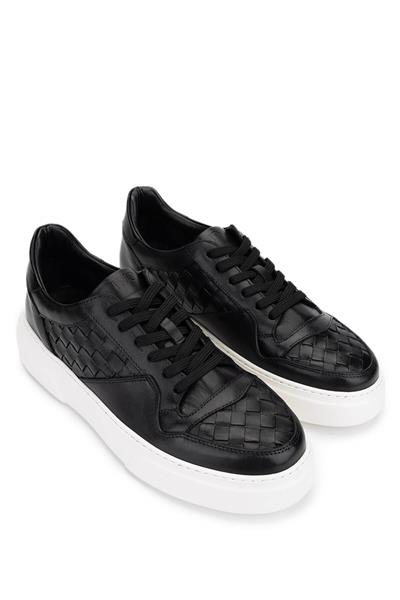Tamer Tanca Erkek Hakiki Deri Siyah Sneakers & Spor Ayakkabı