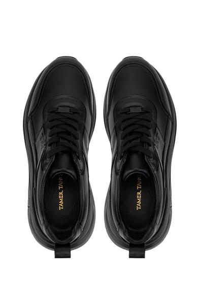 Tamer Tanca Erkek Hakiki Deri Siyah Sneakers & Spor Ayakkabı