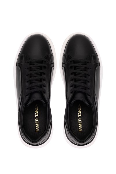 Tamer Tanca Erkek Hakiki Deri Siyah Sneakers & Spor Ayakkabı