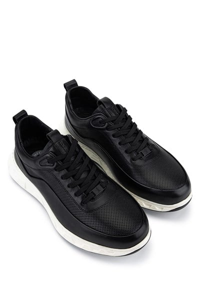Tamer Tanca Erkek Hakiki Deri Siyah Sneakers & Spor Ayakkabı