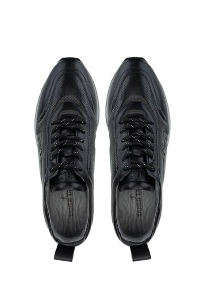 Tamer Tanca Erkek Hakiki Deri Siyah Sneakers & Spor Ayakkabı