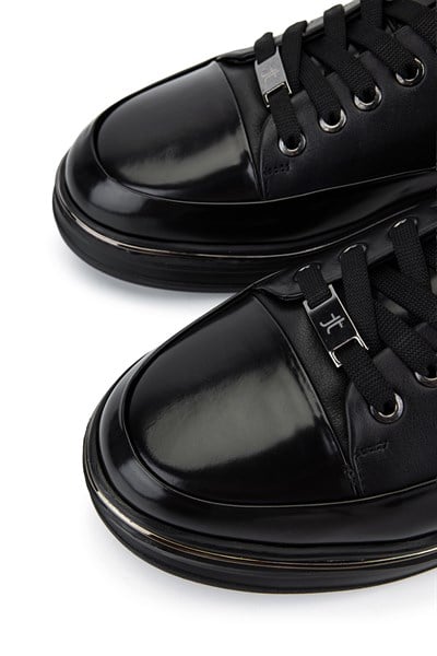 Tamer Tanca Erkek Hakiki Deri Siyah Sneakers & Spor Ayakkabı