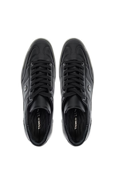 Tamer Tanca Erkek Hakiki Deri Siyah Sneakers & Spor Ayakkabı