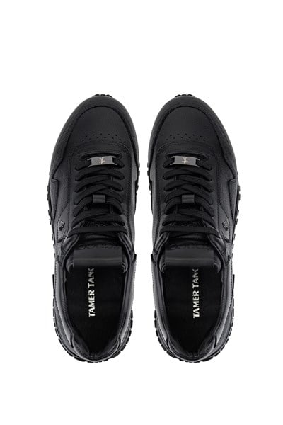 Tamer Tanca Erkek Hakiki Deri Siyah Sneakers & Spor Ayakkabı