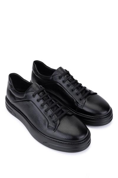 Tamer Tanca Erkek Hakiki Deri Siyah Sneakers & Spor Ayakkabı