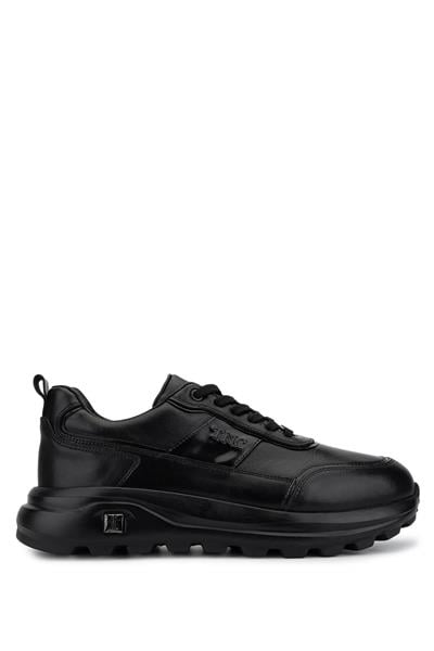 Tamer Tanca Erkek Hakiki Deri Siyah Sneakers & Spor Ayakkabı