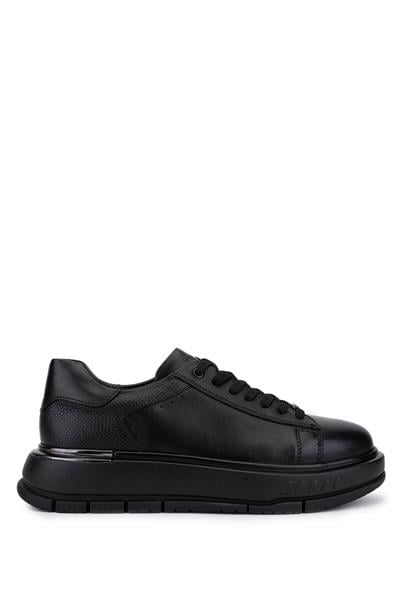 Tamer Tanca Erkek Hakiki Deri Siyah Sneakers & Spor Ayakkabı