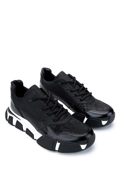 Tamer Tanca Erkek Hakiki Deri Siyah Sneakers & Spor Ayakkabı