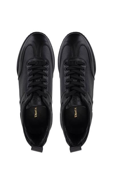 Tamer Tanca Erkek Hakiki Deri Siyah Sneakers & Spor Ayakkabı