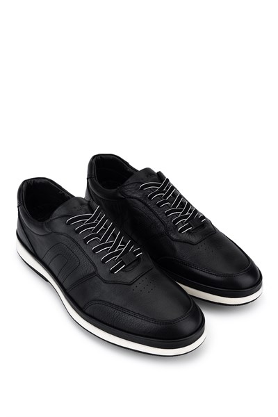 Tamer Tanca Erkek Hakiki Deri Siyah Sneakers & Spor Ayakkabı