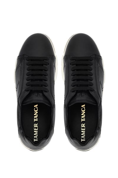 Tamer Tanca Erkek Hakiki Deri Siyah Sneakers & Spor Ayakkabı