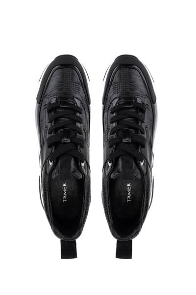 Tamer Tanca Erkek Hakiki Deri Siyah Sneakers & Spor Ayakkabı