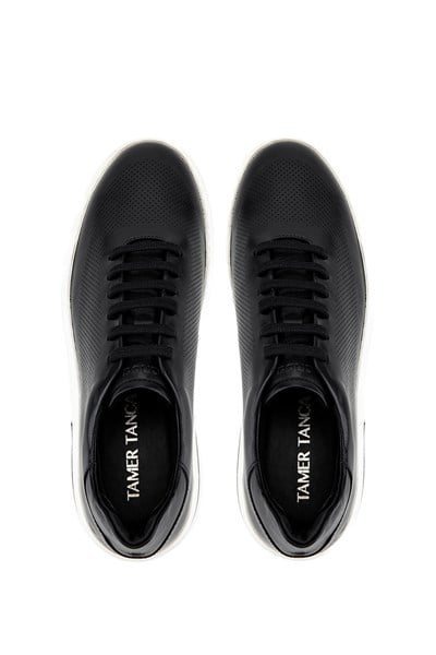 Tamer Tanca Erkek Hakiki Deri Siyah Sneakers & Spor Ayakkabı