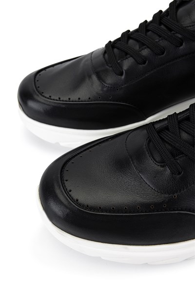 Tamer Tanca Erkek Hakiki Deri Siyah Sneakers & Spor Ayakkabı