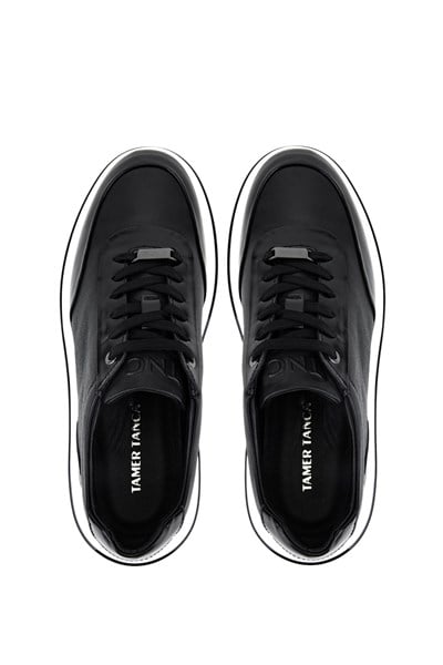 Tamer Tanca Erkek Hakiki Deri Siyah Sneakers & Spor Ayakkabı