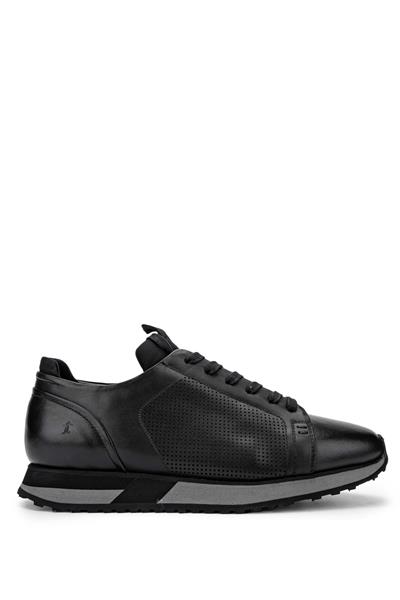 Tamer Tanca Erkek Hakiki Deri Siyah Sneakers & Spor Ayakkabı