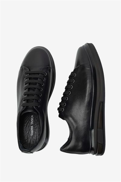 Tamer Tanca Erkek Hakiki Deri Siyah Sneakers & Spor Ayakkabı
