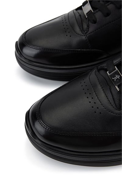 Tamer Tanca Erkek Hakiki Deri Siyah Sneakers & Spor Ayakkabı