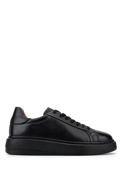 Tamer Tanca Erkek Hakiki Deri Siyah Sneakers & Spor Ayakkabı