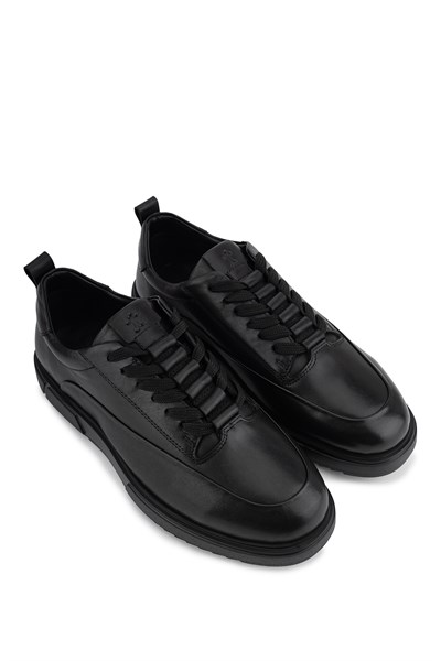 Tamer Tanca Erkek Hakiki Deri Siyah Sneakers & Spor Ayakkabı