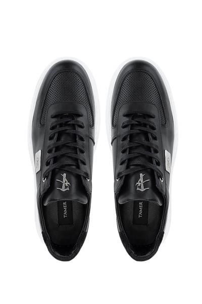 Tamer Tanca Erkek Hakiki Deri Siyah Sneakers & Spor Ayakkabı