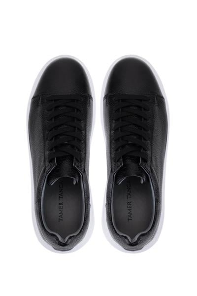 Tamer Tanca Erkek Hakiki Deri Siyah Sneakers & Spor Ayakkabı
