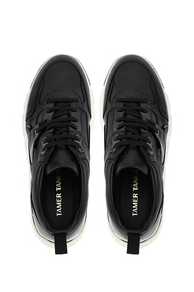 Tamer Tanca Erkek Hakiki Deri Siyah Sneakers & Spor Ayakkabı