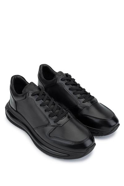 Tamer Tanca Erkek Hakiki Deri Siyah Sneakers & Spor Ayakkabı